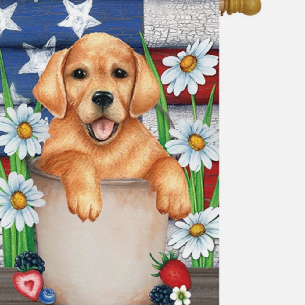 Briarwood Lane American Flag Puppy Flag